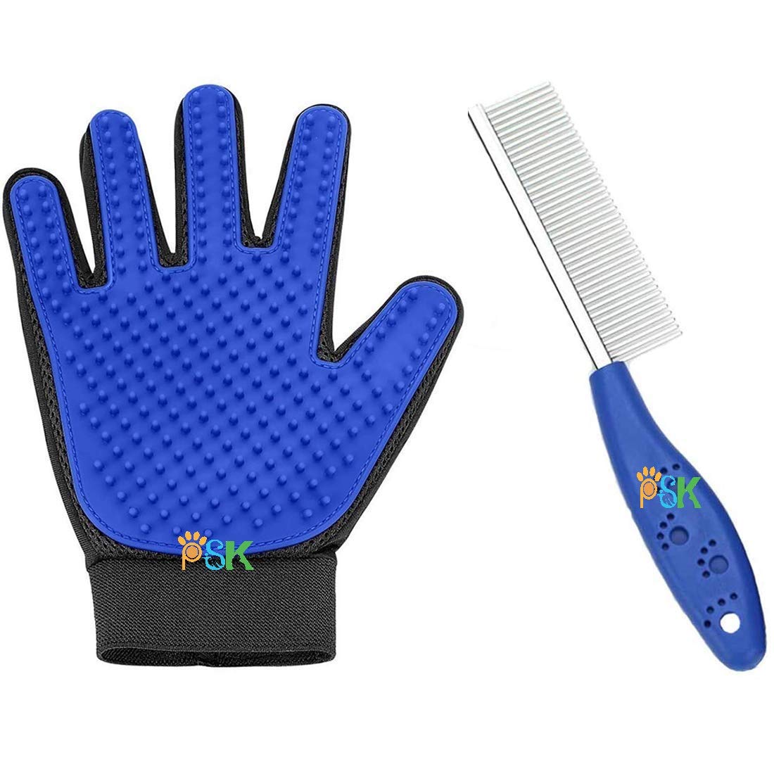 PSK PET MART Pet Combo of Dog Comb for Ticks and Fleas and Massager Bathing Gloves for Dogs and Cats (B08TZJSLH9) Amazon Price History, Amazon Price Tracker