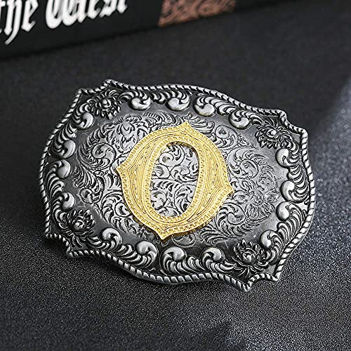 Image of HUABOLA CALYN Belt Buckle Men, Western Cowboy Rodeo Small Alphabet Letter ABCDMRJ to Z Initial Belt Buckles for Women