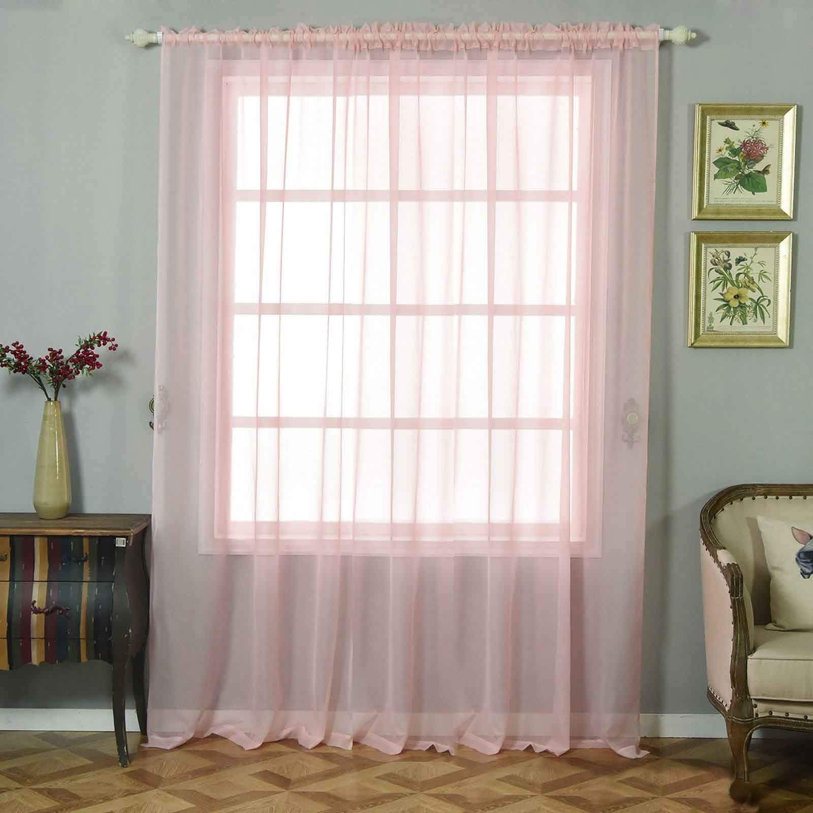 Pale Pink Sheer Curtains Curtains & Drapes