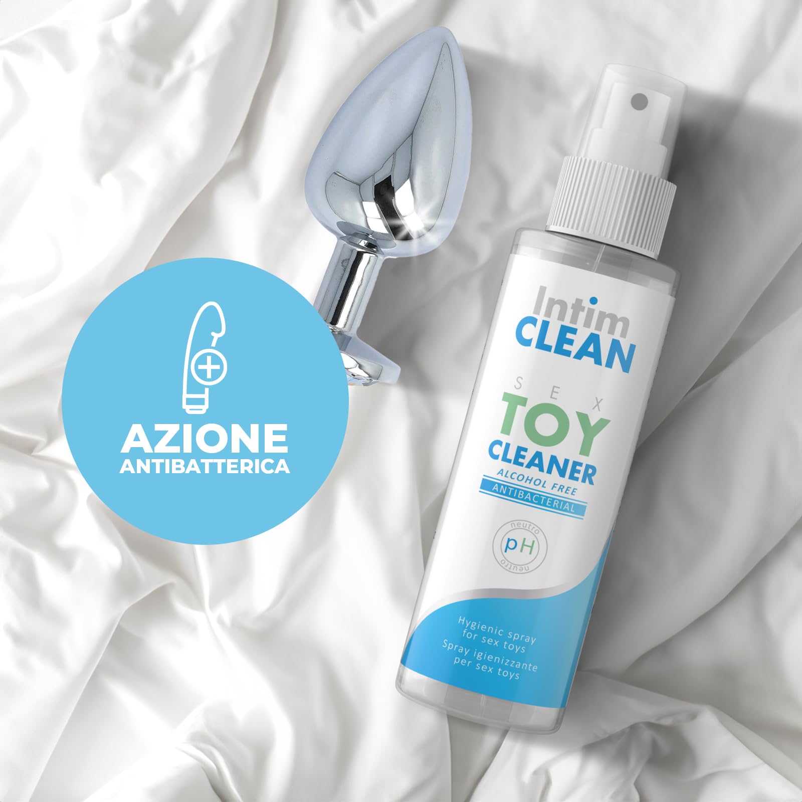 INTIMATELINE | Intim Clean, Sex Toy Cleaner - Detergente e Igienizzante Specifico per Sex Toys, 100% Ipoallergenico con Azione Antibatterica, Alcohol Free, 100 ml