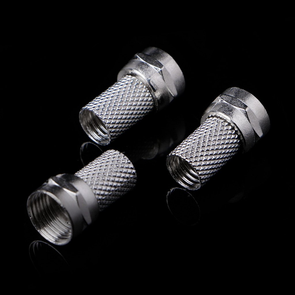 10 pezzi 75-5 F Connettore a vite per cavo coassiale satellitare RG6 Tw connettore tappo protezione spina adattatore presa cavo coassiale saldatura pannello paratia O Press