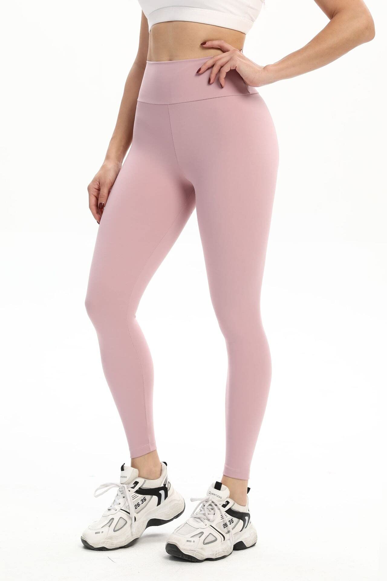 LuisFranklin Legginsy damskie siłownia joga sportowe legginsy push up damskie spodnie do jogi legginsy podnoszące pośladki wysoka talia fitness sportowe rajstopy damskie trening siłownia obcisłe legginsy L jasnoróżowe