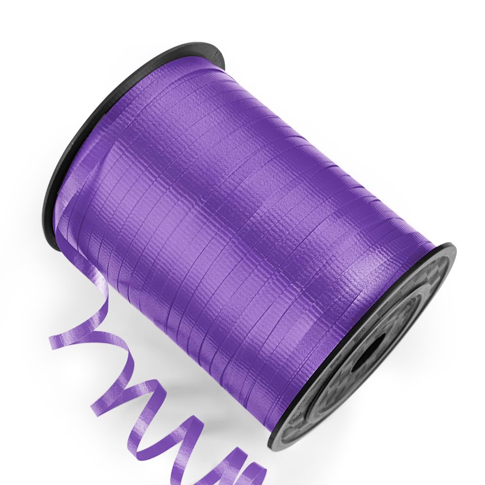 Isaspire 500 Yards Purple Curling Ribbon with Spool, 1/5" Wide Crimped Balloon String Ribbon - Ideal for Gift Wrapping, Christmas Halloween Party
