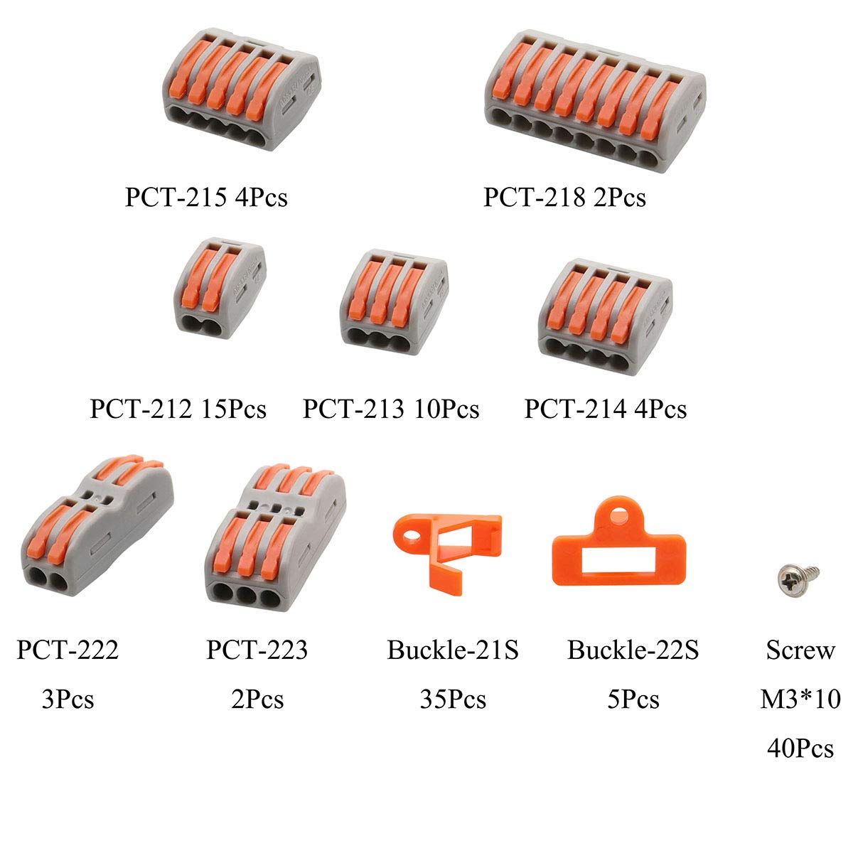 Lever Wire Connectors Mini Compact Splicing Wire Connector with Brackets and Screws,Quick Electrical Connector Assortment Kit