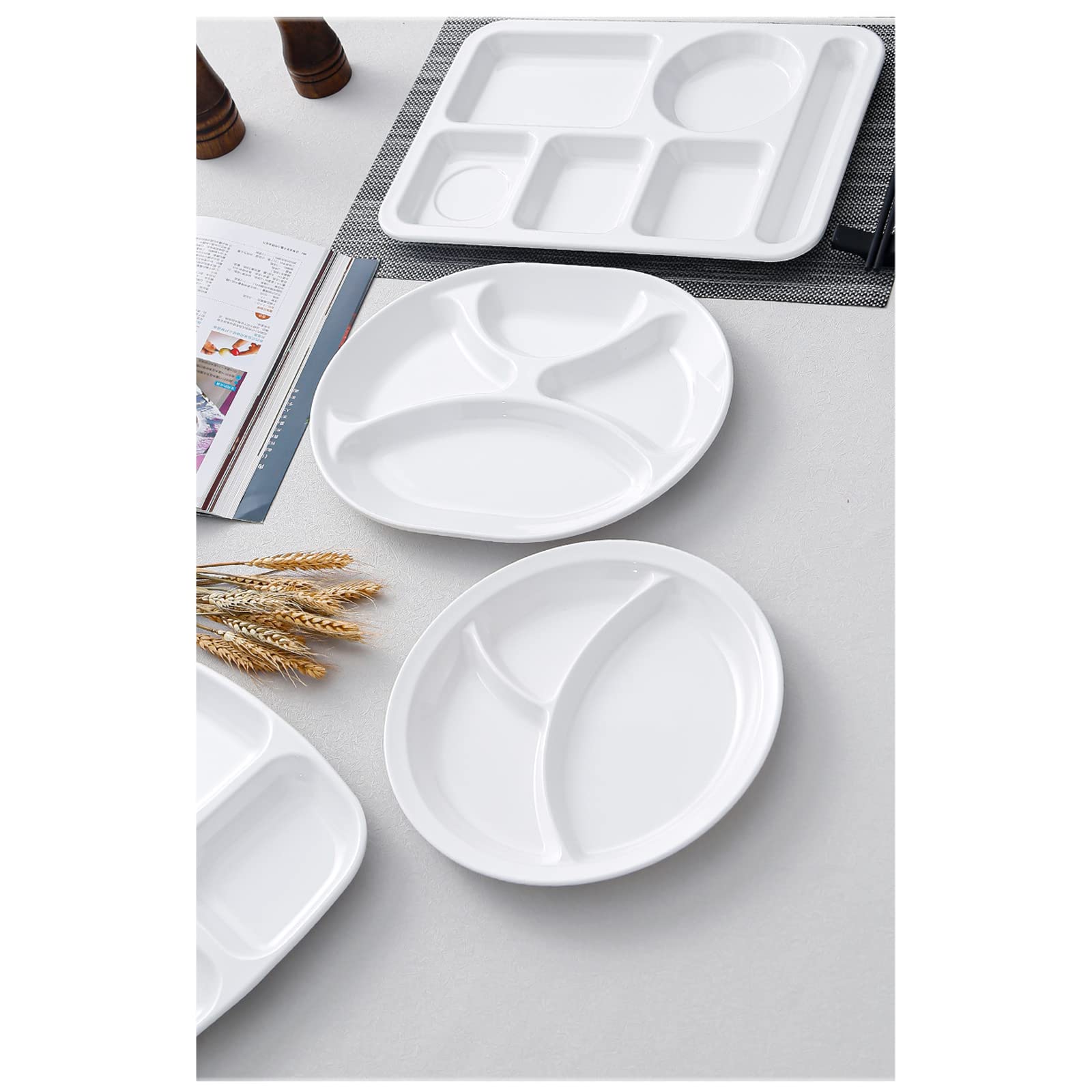 Set di 6 piatti da fonduta bianchi con 12 forchette, ideali per feste di fonduta di formaggio, cioccolato e carne, perfetto per intrattenimento e riunioni di famiglia