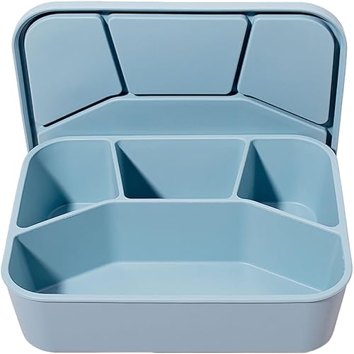 Caja Bento de silicona, 4 compartimentos, caja de almuerzo de silicona de grado alimenticio con tapas, recipientes de almuerzo a prueba de fugas de