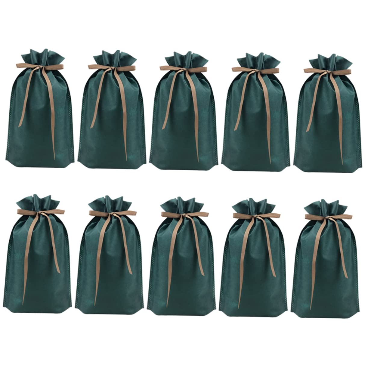 Ipetboom 10pcs Fashion Non-woven Drawstring Bags Elegant Packaging Pouches for Home Travel Storage Solid Color Design for Weddings Jewelry Treats