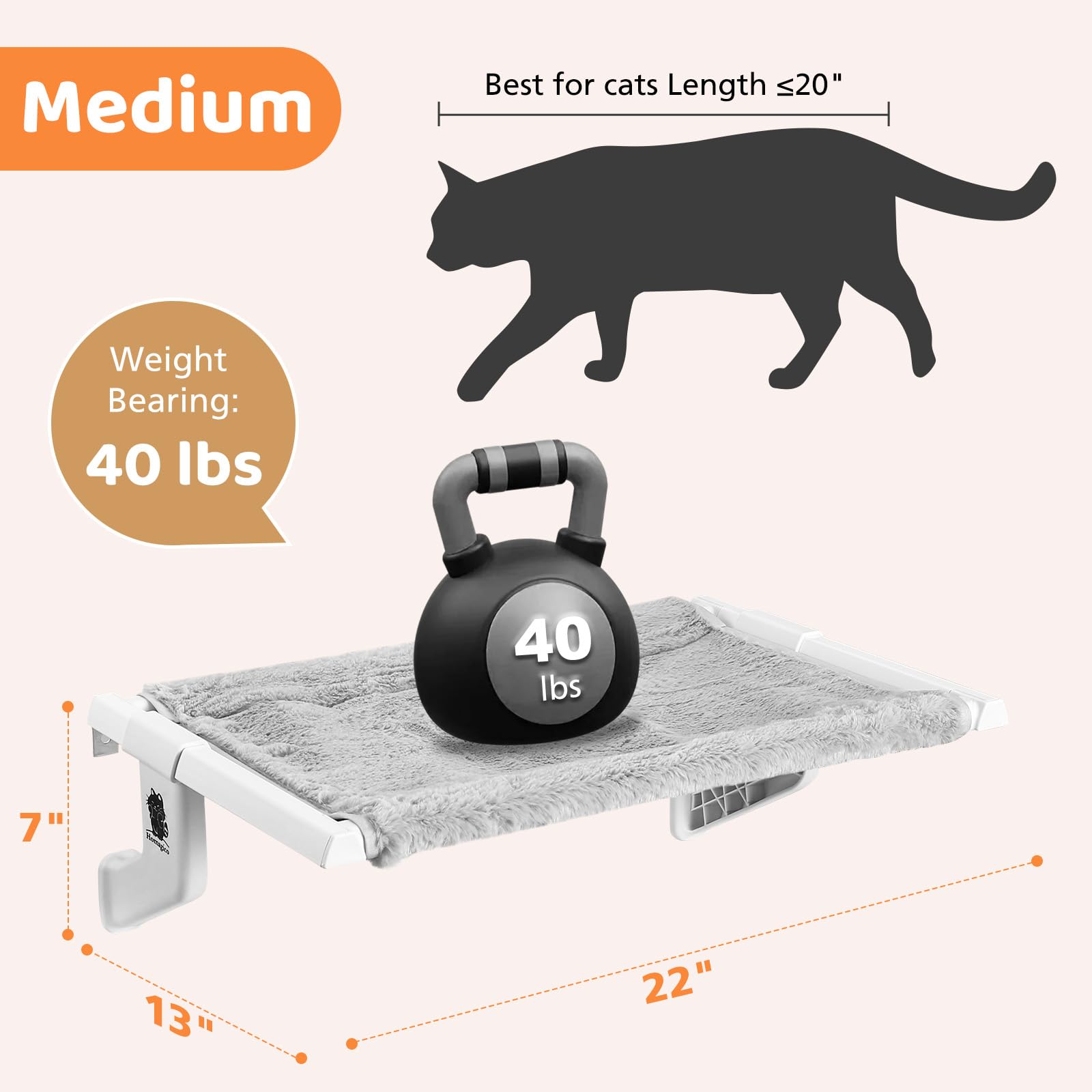 Percha para ventana de gato 2 en 1, hamaca para gatos con ajuste de sujeción deslizante de metal, cubierta extraíble de dos telas, 4 ventosas, camas de ventana para gatos de interior (22 x 13