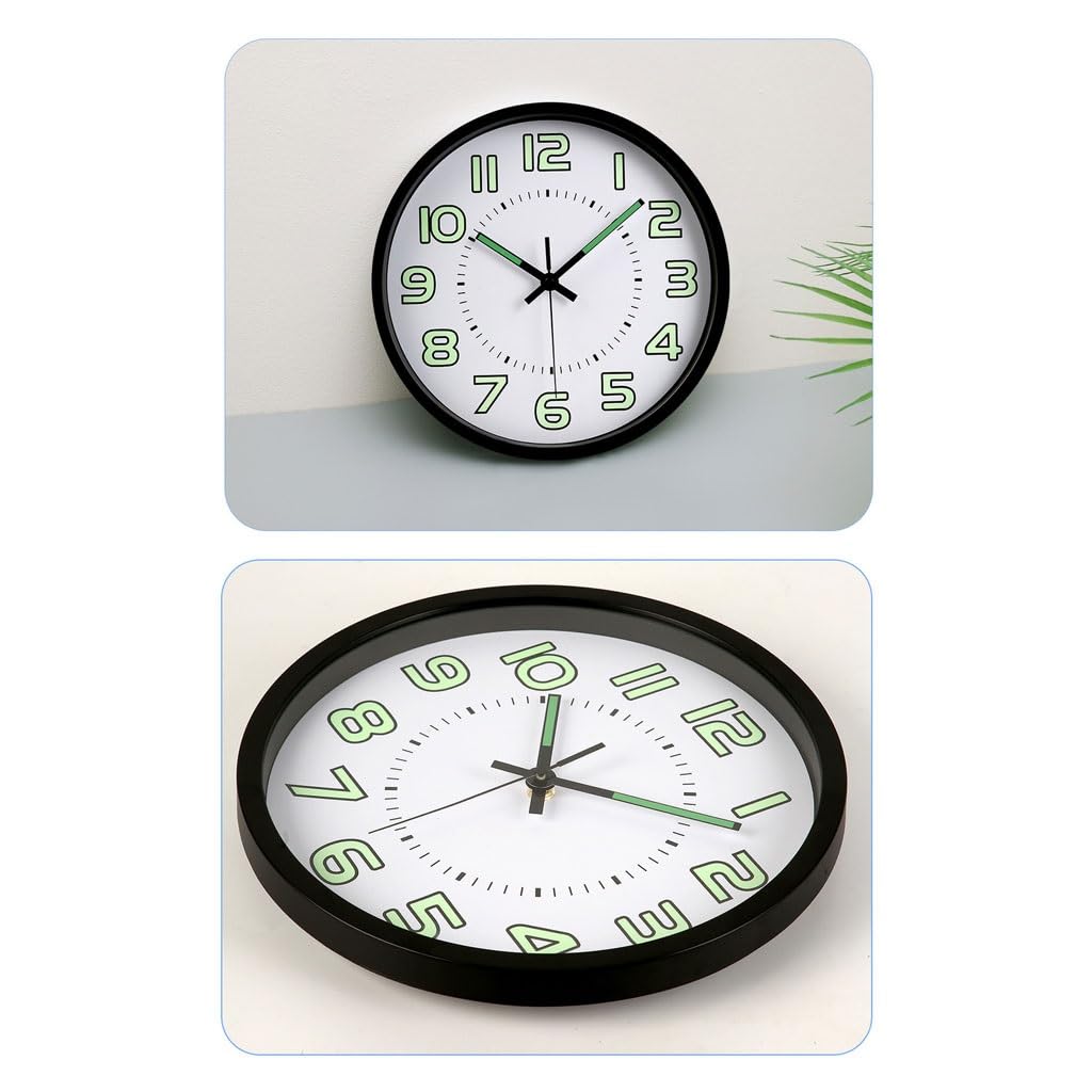 Orologio da parete Orologio da parete digitale luminoso rotondo semplice Orologio silenzioso Orologio al quarzo for la casa Soggiorno Camera da letto Reloj De Pared