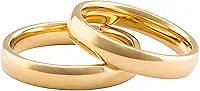 Par Aliança Banhada ouro 18K Tradicional 4mm Tungstênio