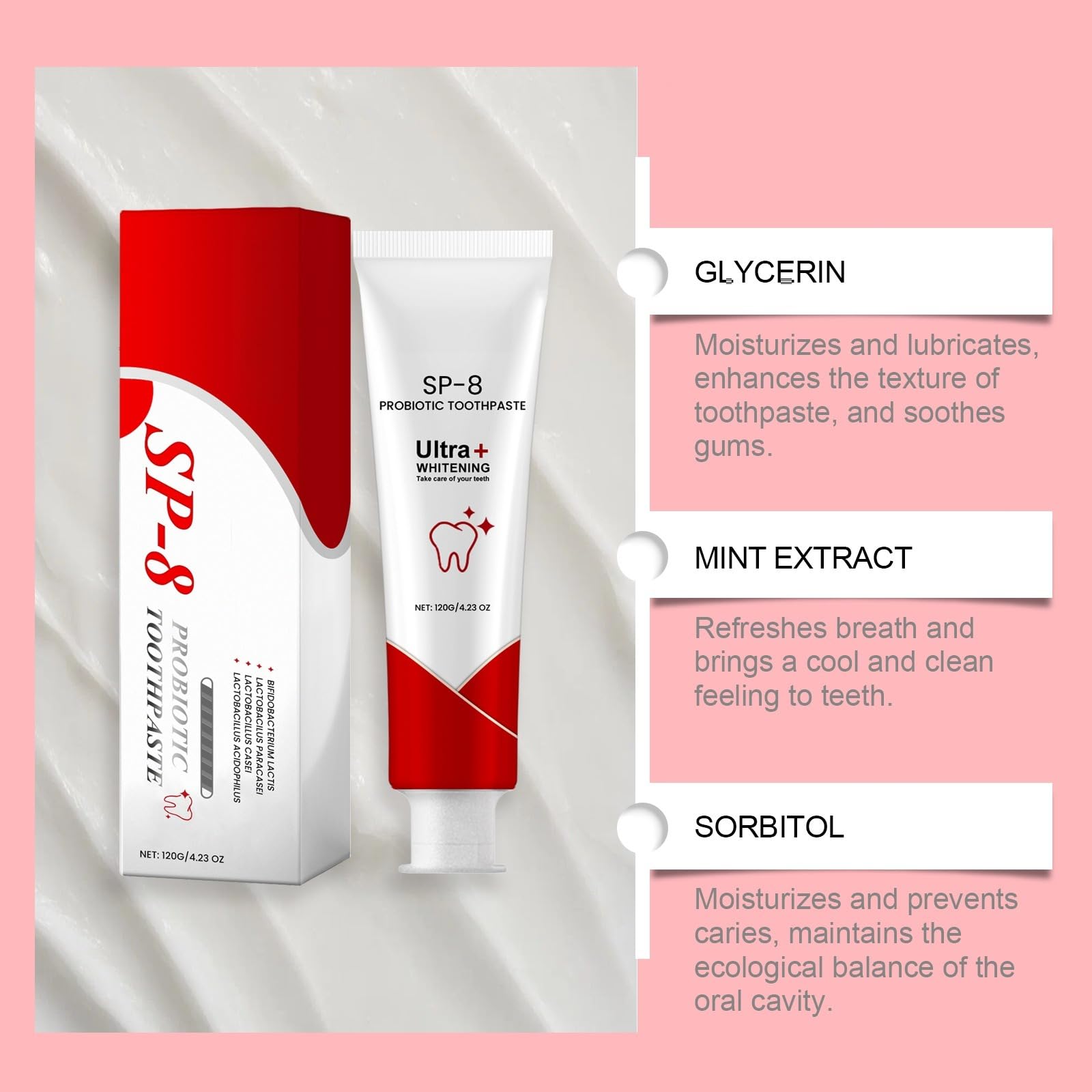 Amazon.com : SP-8 Ultra+ Probiotic Whitening Toothpaste with Mint