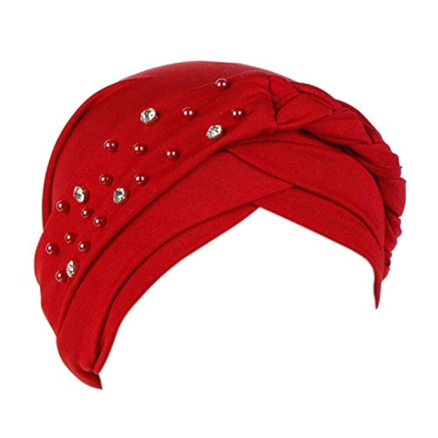 beauty YFJH Women Hijab Beading Pre-Tied Twisted Braid Turban Hat Head Scarf Cancer Chemo Beanies Headwear Headwrap Cap