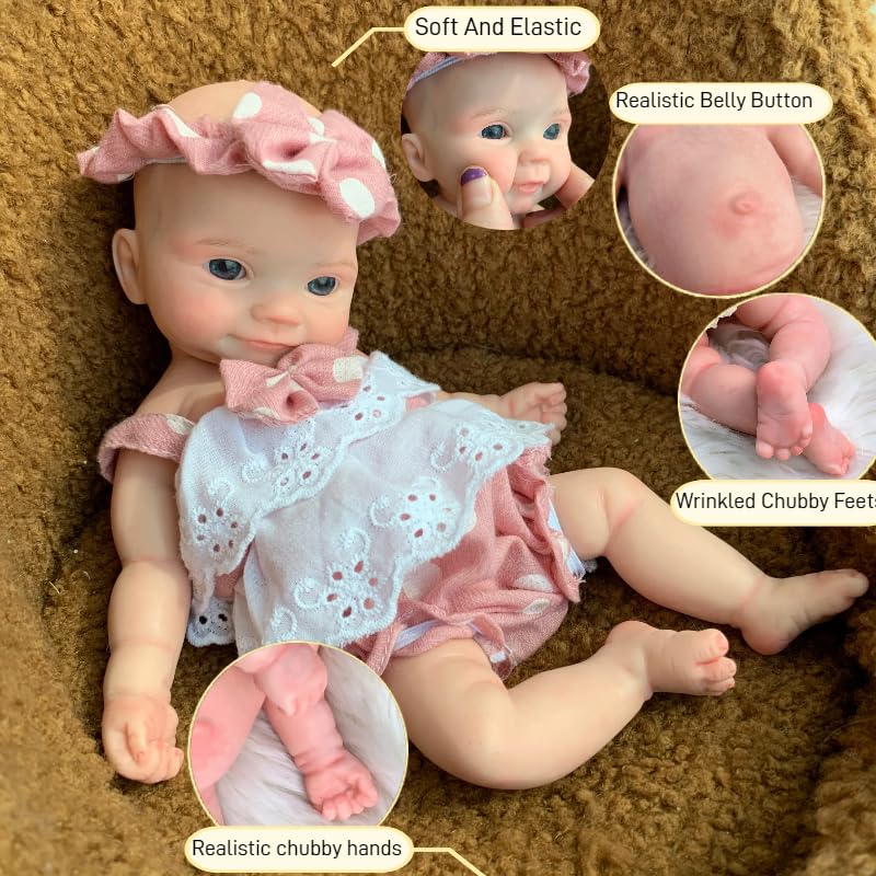 Muñeca Reborn Bebé Realista de Silicona 11 Pulgadas miniatura 2