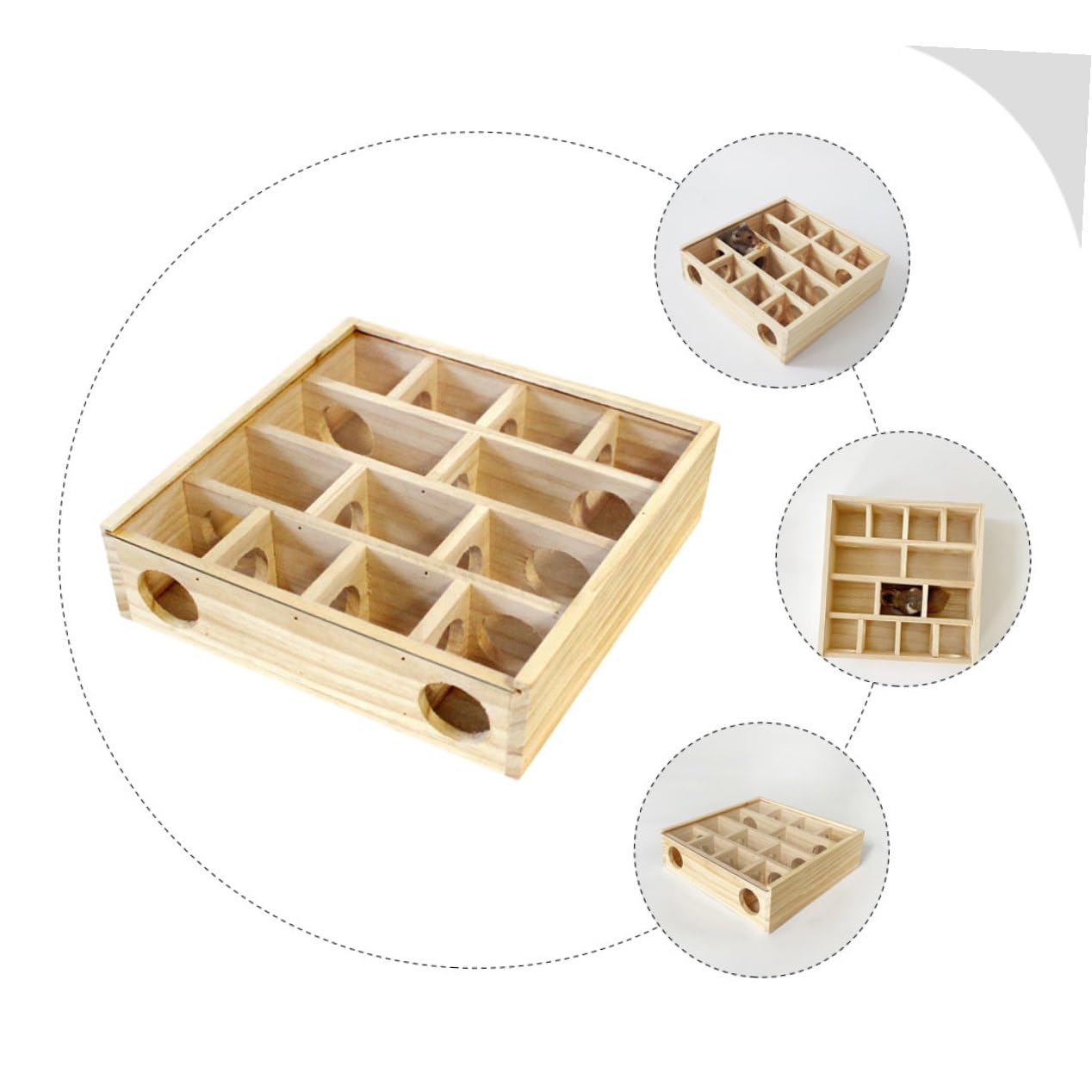 Artibetter Holz Hamsterlabyrinth Mausspielzeug Mehrgitter Haustierzubehör Labyrinthspiel Kleine Haustiere Hamster Chinchillas Rennmäuse