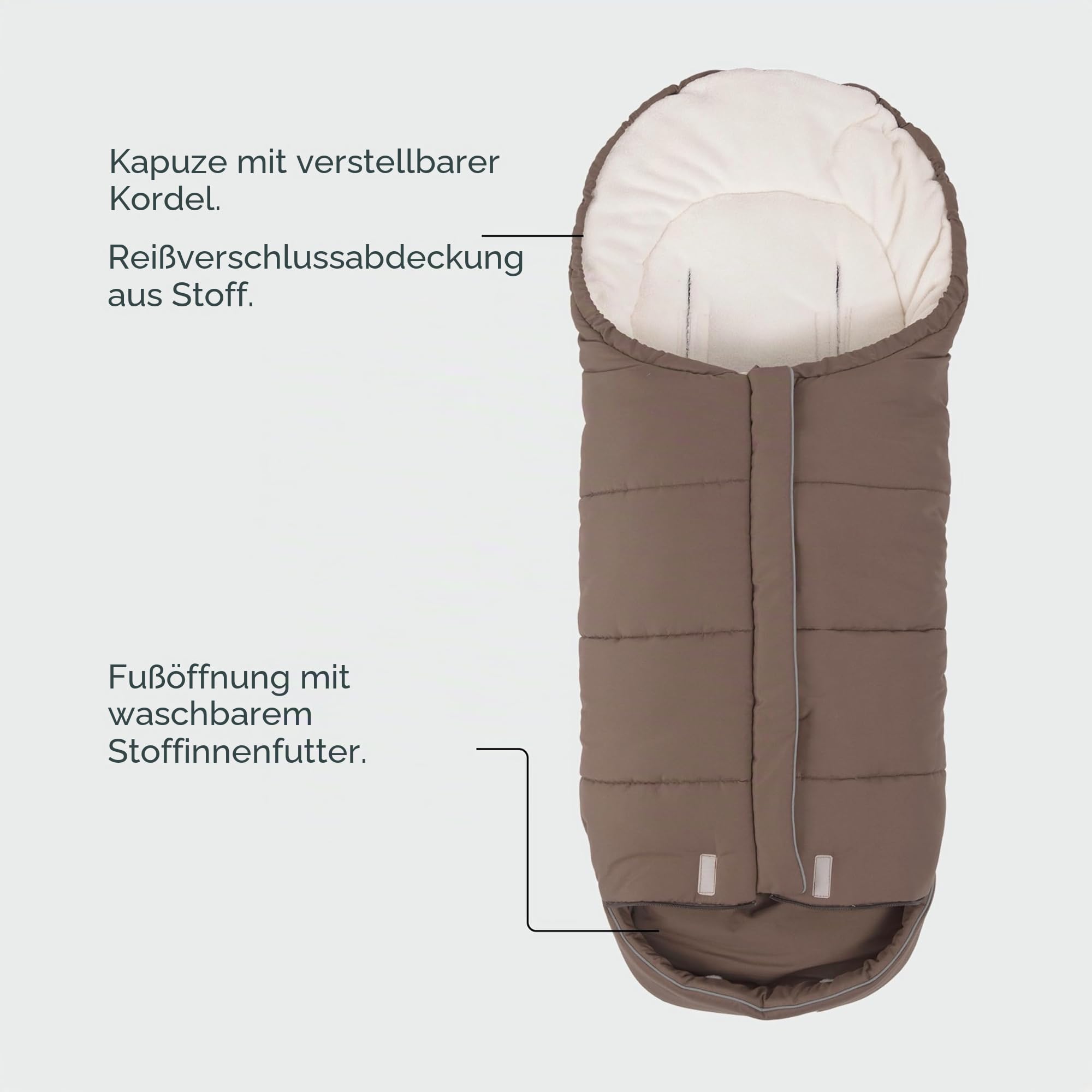 Nuvita 9545 Junior City | Universal-Fußsack für Kinderwagen | Perfekt für Kinder von 6 bis 36 Monaten (100 cm) | Samtweiches Material und Komfort für Ihr Kind bis zu -10 °C | Salbeigrün