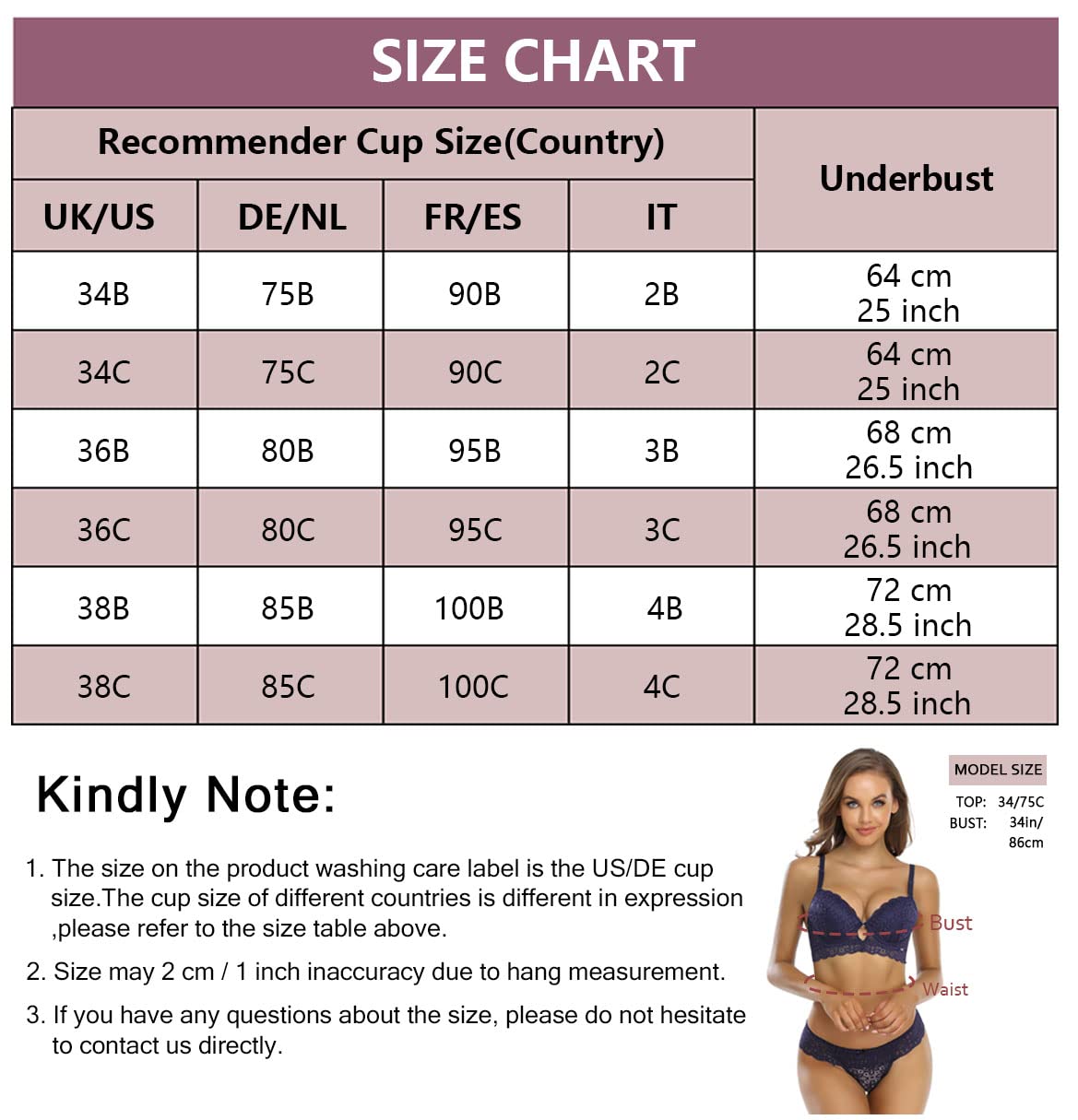 SHEKINI Femme Ensemble de Lingerie Sexy Soutien Gorge et Tong en Dentelle Florale Soutien-Gorge avec Armatures Push Up Lingerie Set Classique