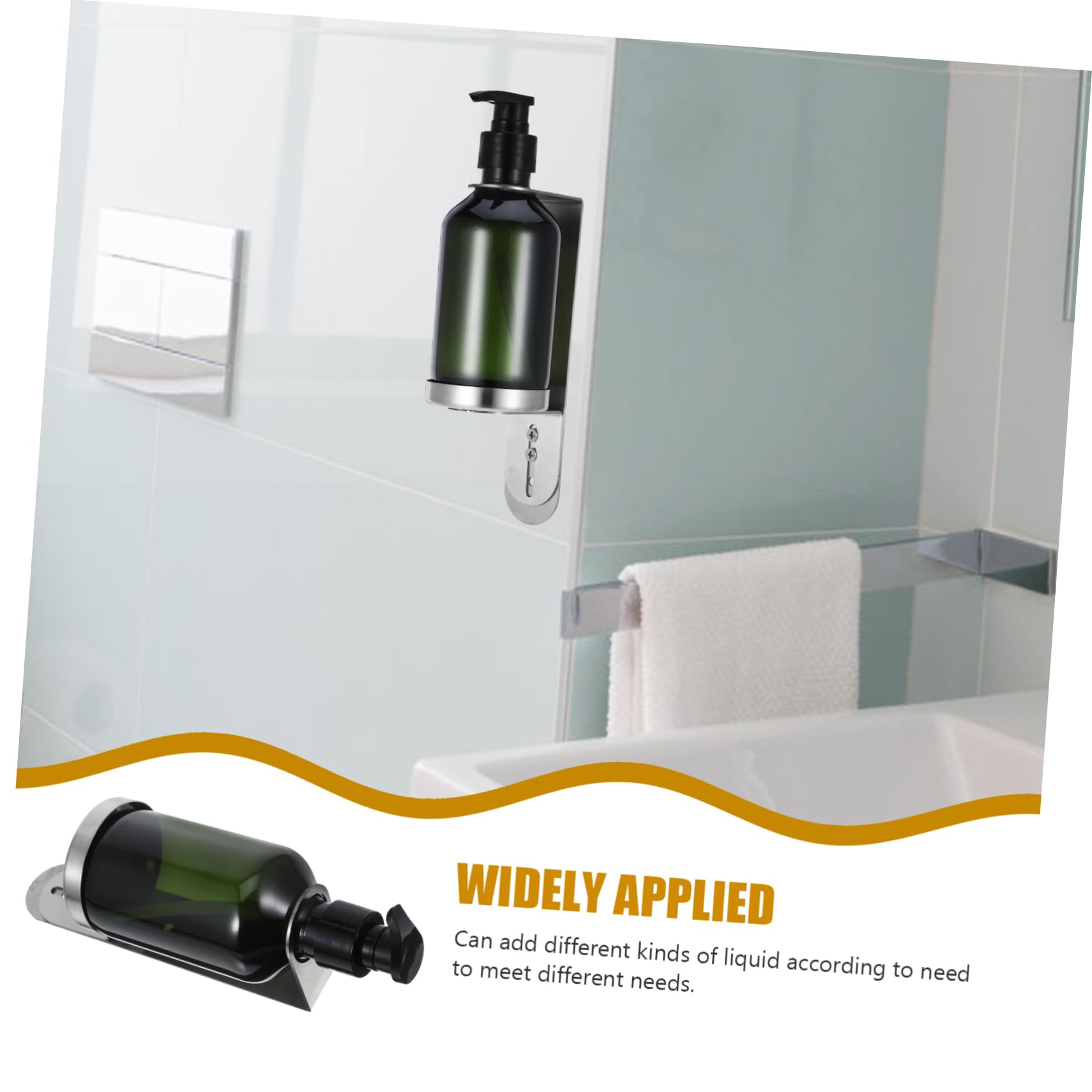 HOOTNEE 304 Stainless Steel Foaming Soap Dispenser Wall-Mounted Bottle Holder Lotion Bottle Shower Refill