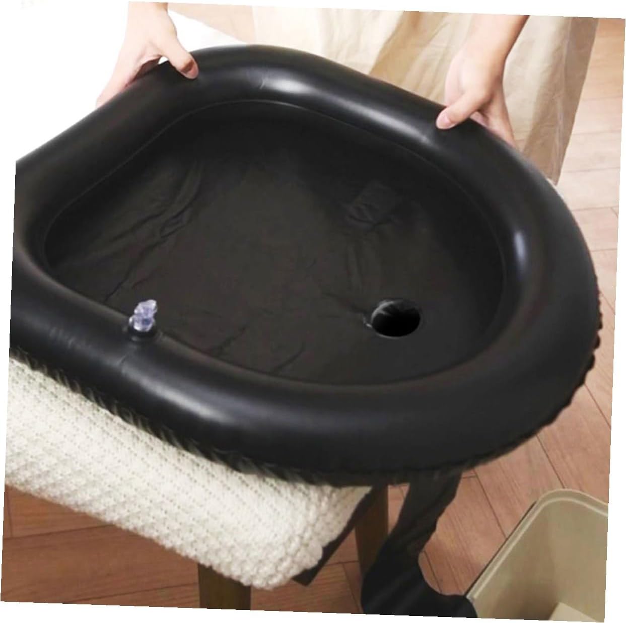 Inflatable Shampoo Basin, PVC Hair Washing Tray for Bedridden Use