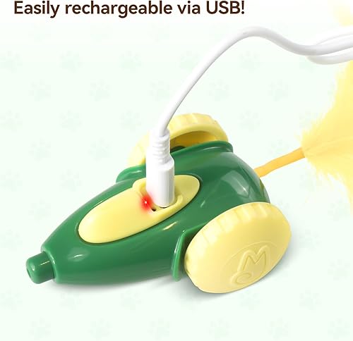 Miniatura 6 de Migipaws Juguete para gatos, juguete automático interactivo de Migicar como un ratón, programa inteligente, juguete recargable para gatitos
