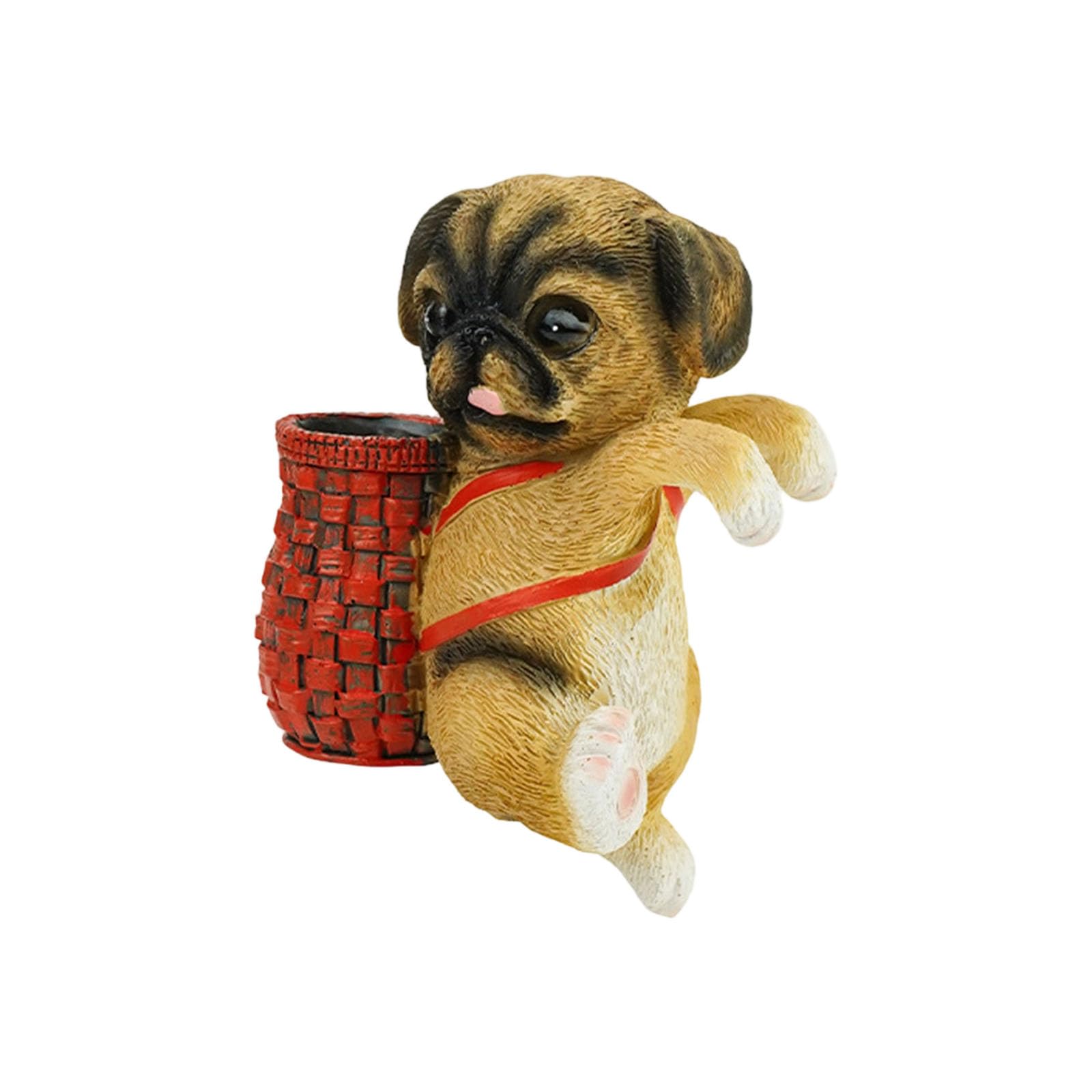 Dog Figurine Statue Fishtanks Planter Huggers Hanging Ornament with Detailed Craftsmanship for Home Decoration Fish Tanks Wall Mounted Fishtanks Accessories Aquarium Landscape Climbing Fishtank