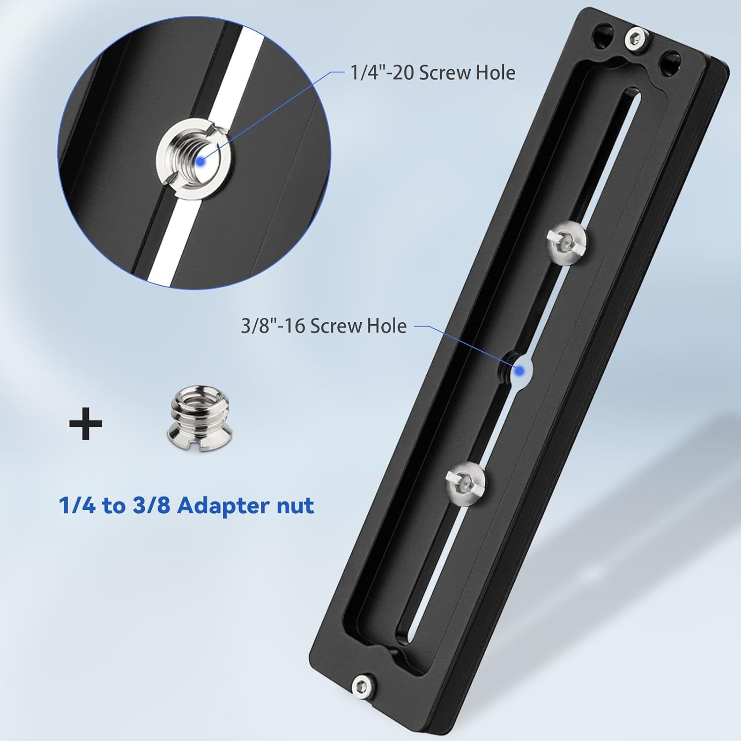Haoge HQR-160 160mm Multi-Purpose Long Quick Release Extender Rail Sliding Plate for Camera Tripod Ballhead Clamp fit RRS Benro Arca Swiss Sunwayfoto - Image 7