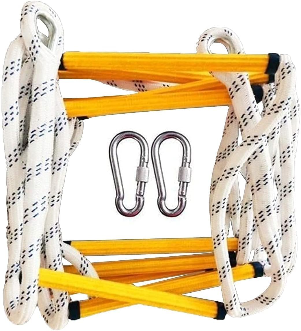 Rope Ladder Fire Escape, Flame Retardant With Hook, Fast Deployment, Easy, Reusable(18m/59ft)