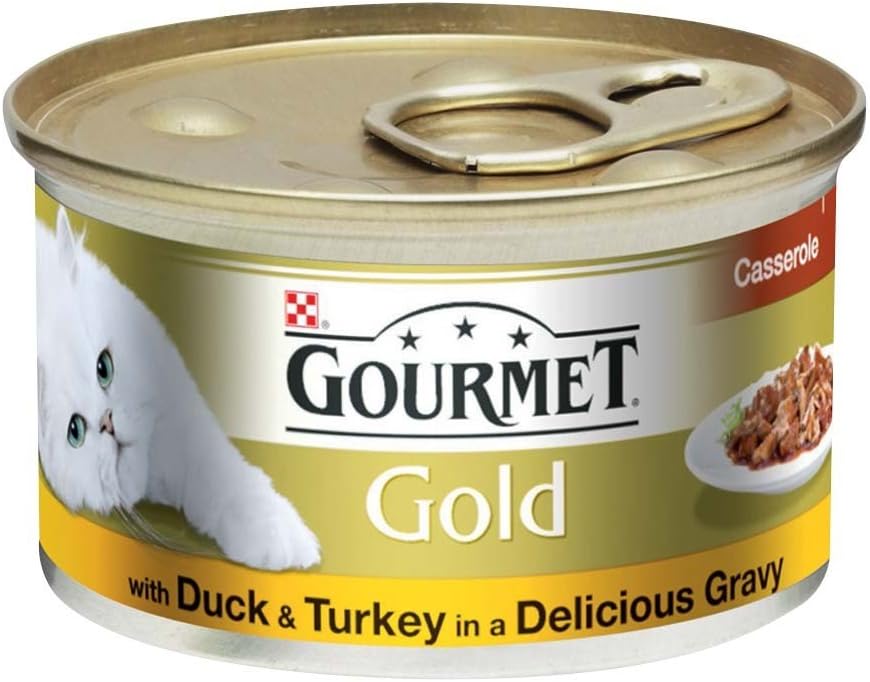 Gold Wet Cat Food Can Adult, 85 g - Pack of 12 (Duck and Turkey)