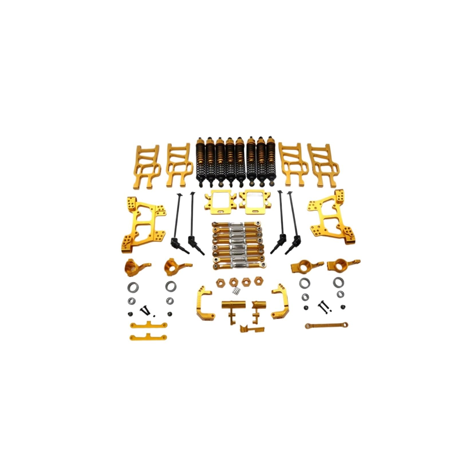 RC Dampers Models For HSP 94111 94108 94110 1:10 1 Set For Swing Arm Shock Absorber Steering Group RC Crawler Car Monster Upgrade Parts(Yellow)