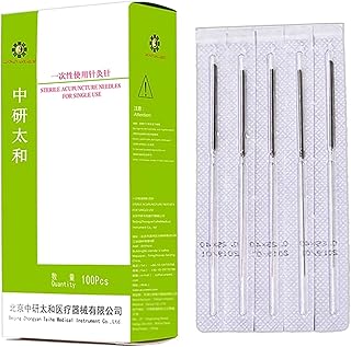 ZHONGYAN TAIHE 100 pcs acupuncture needle disposable aesthetically sharp acupuncture needle beauty 1 box massage sterilze needle (0.35 * 75 mm)