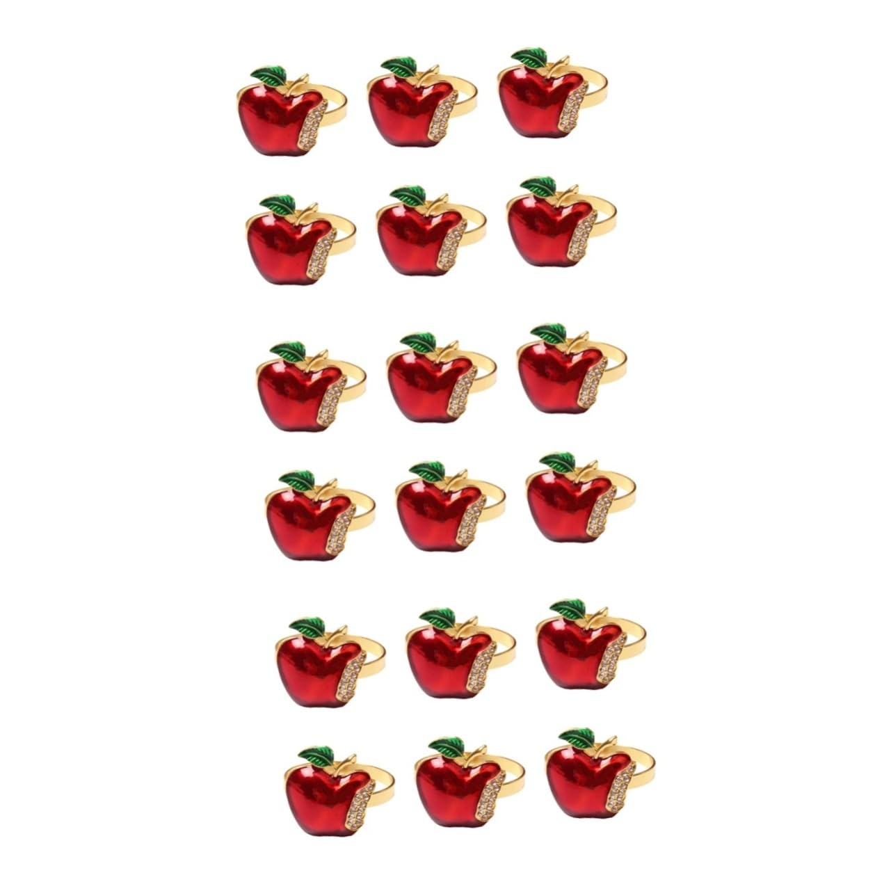 MAGICLULU 3 Ensembles Ronds De Serviette De Noël Panier Rond De Serviette De Fruits Support Doré Bonbons Dorés Ronds De Serviette De Table Pomme Pot Unique 6 pièces * 3