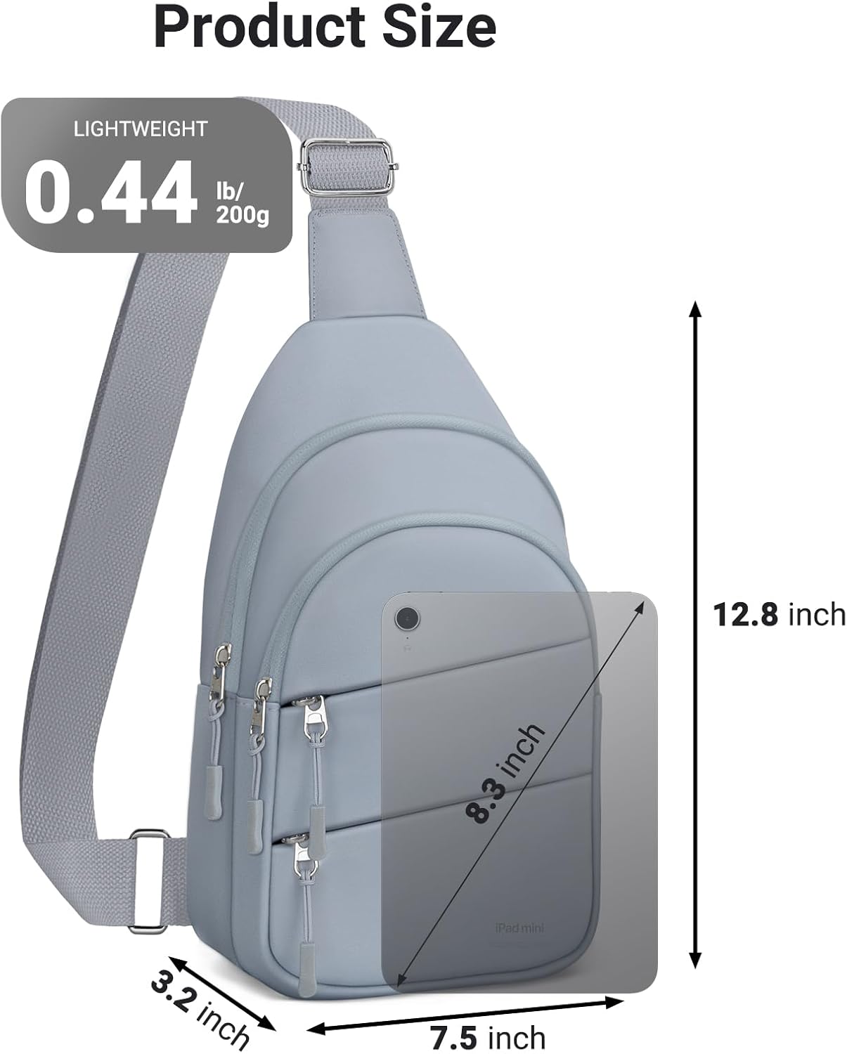 Tuwubi Crossbody Bags for Women, Sling Bag for Men, Small Hiking Backpack Anti Theft Lightweight for Outdoors Travel (M, Blue) - Image 6