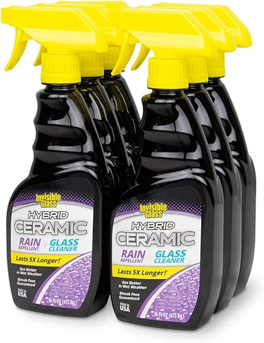 Miniatura 10 de Invisible Glass 92183-4PK Limpiador híbrido de cerámica repelente de lluvia y vidrios limpia y protege ventanas y parabrisas de automóviles con