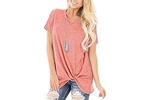 Plus Size Summer Clothes for Women 2022: Casual Shirts Twist Knot Tunics Tops