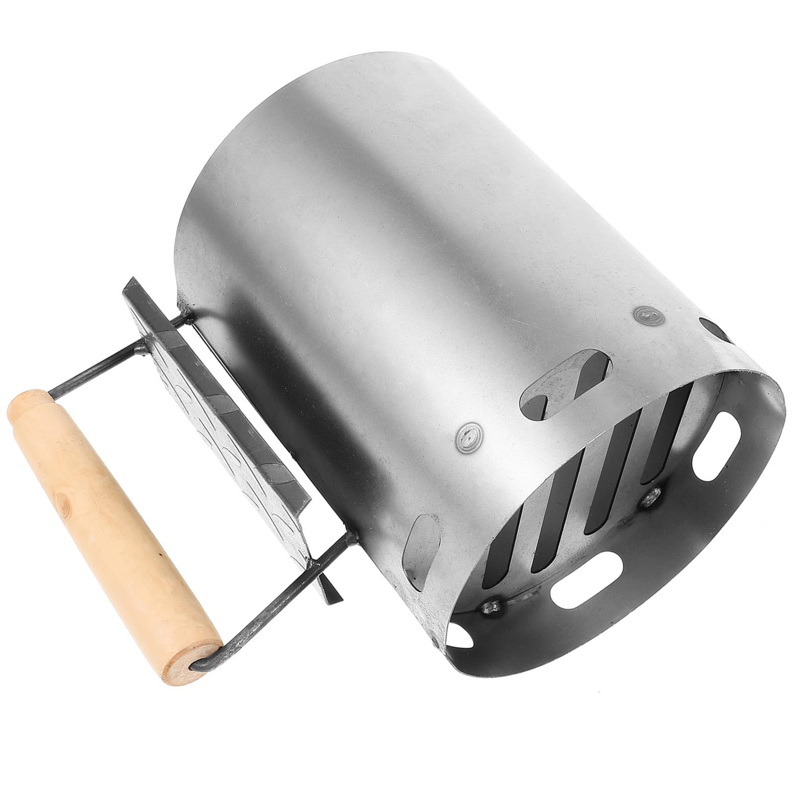 Cubo de Encendido para Carbón de Hierro y Madera Plata | Barbacoa Exterior, Combustión Uniforme y Encendido Rápido, Circulación de Aire Práctica, Uso Cómodo