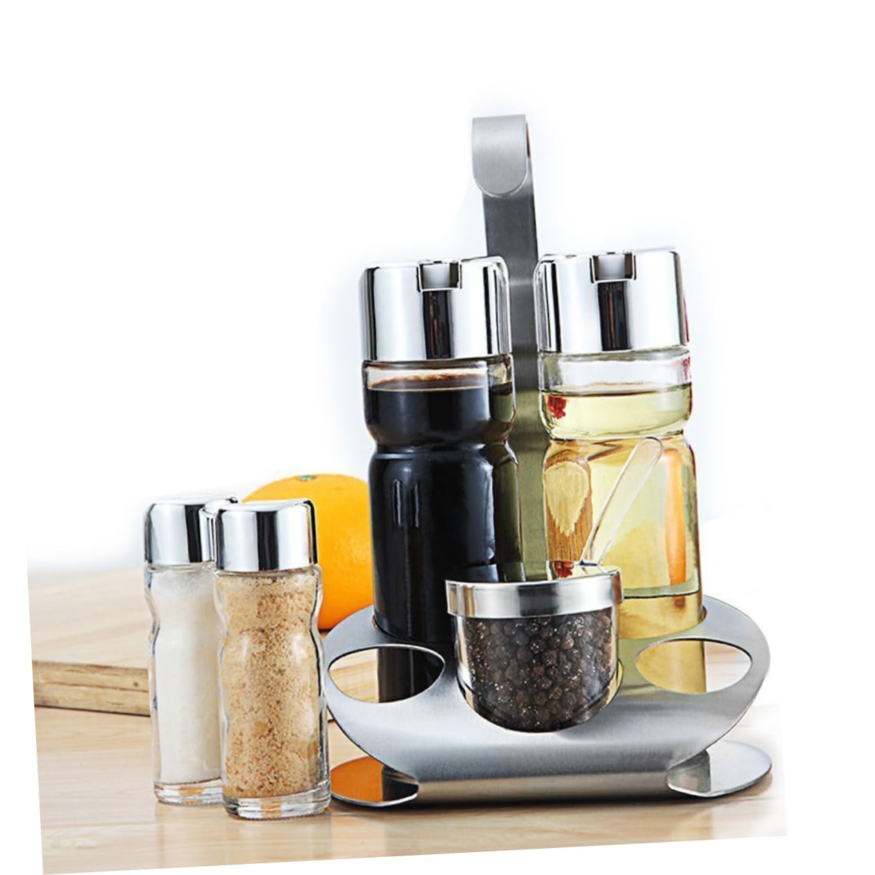 IMIKEYA 5 Pots à Épices en Verre, Lot de Boîtes de Rangement 5 Pièces