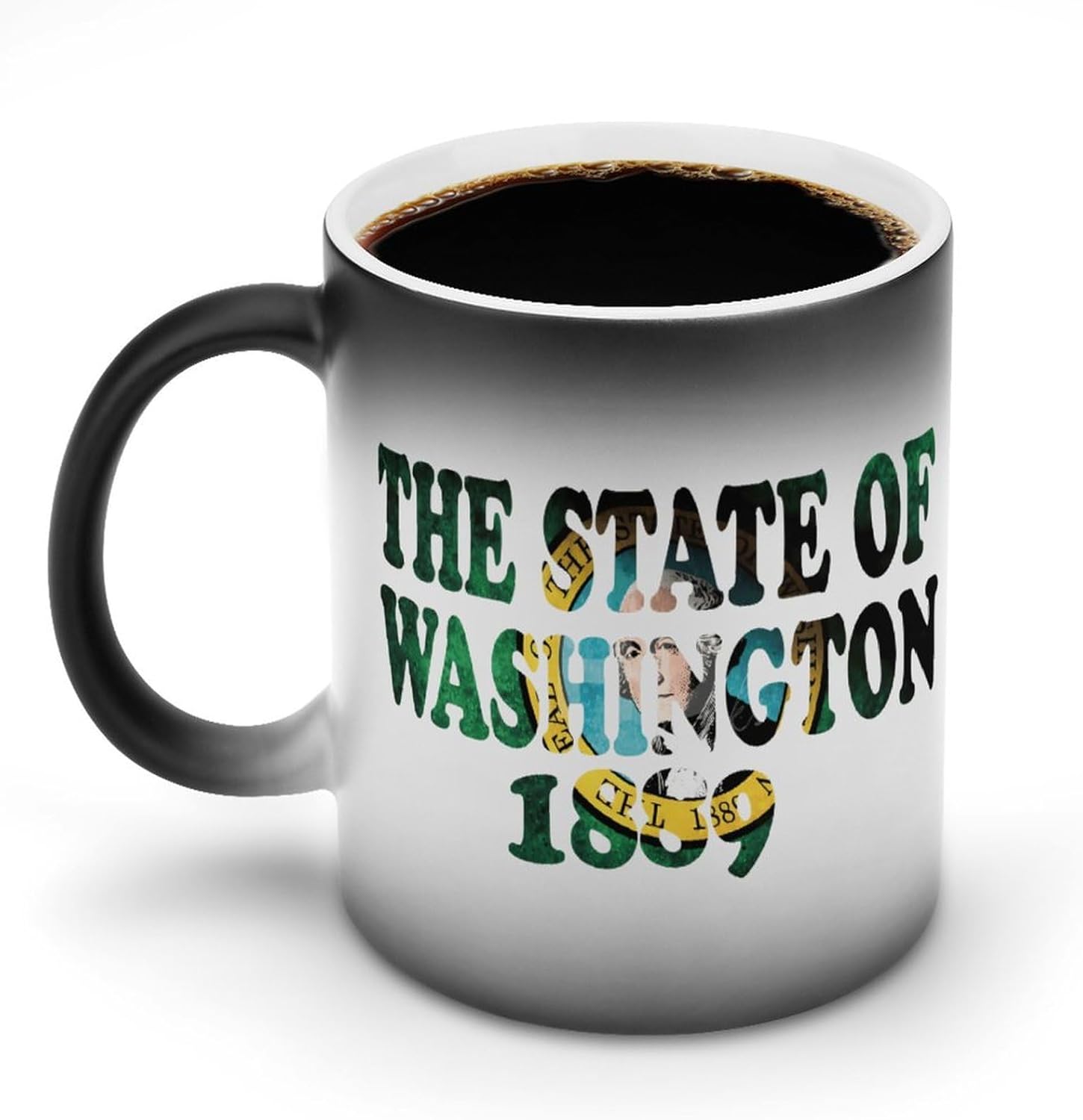 Flag of Washington Funny Color Changing Coffee Mug Ceramic Magic Cup Personalized Discoloration Tea Mugs