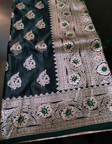 ASIAN CURVES green banarasi silk saree – image 6
