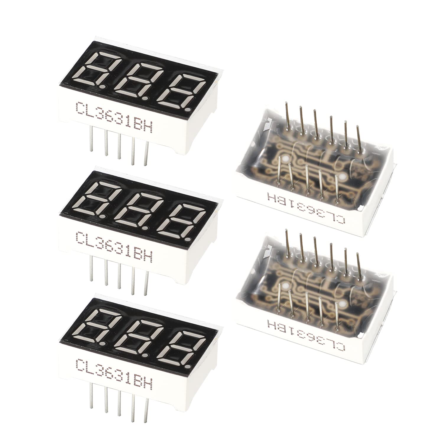 Othmro 10pcs Common Anode LED Display Digital Tube 3 Bit 7 Segment Black 11Pin with a Good Uniform Light Output