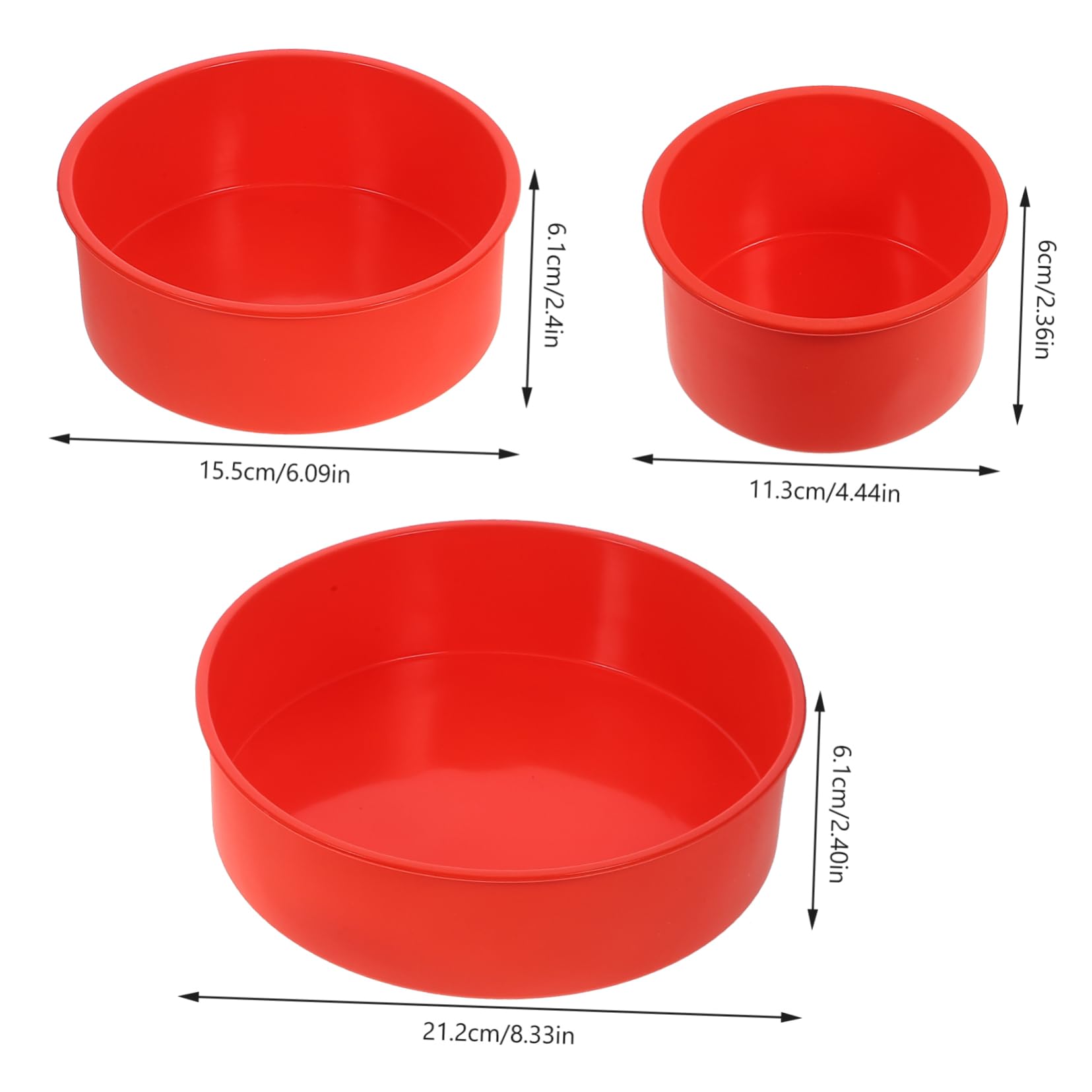 GLEAVI 3pcs Silicone Round Cake Baking DIY Cake for Home Bakery Use Non Stick Easy to Clean for Mousse Biscuits