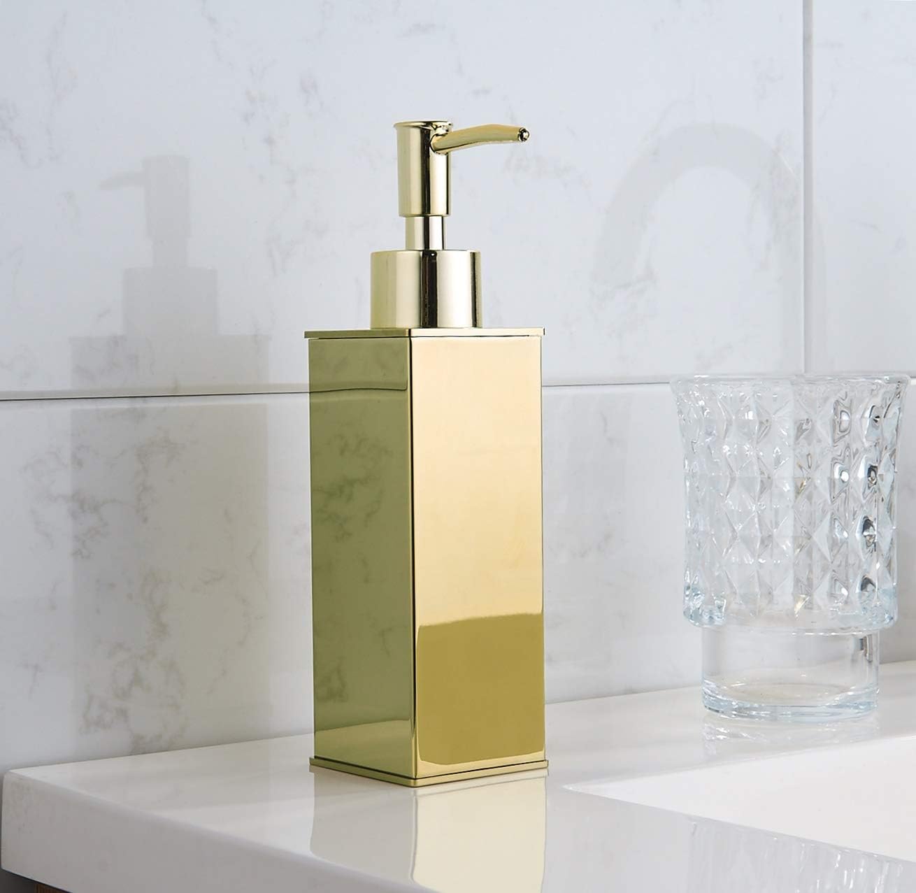 BGL Soap Dispenser,Stainless Steel Liquid Hand Free Standing (Gold, Square) - Image 3