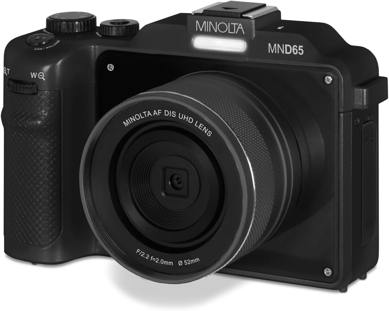 Minolta Digital Camera – 56MP Photos, 4K 60FPS Video, Dual-Lens Selfie Design, 18X Zoom, Wi-Fi, RAW/JPEG Capture, 3” LCD, Compact Travel Camera (Black)