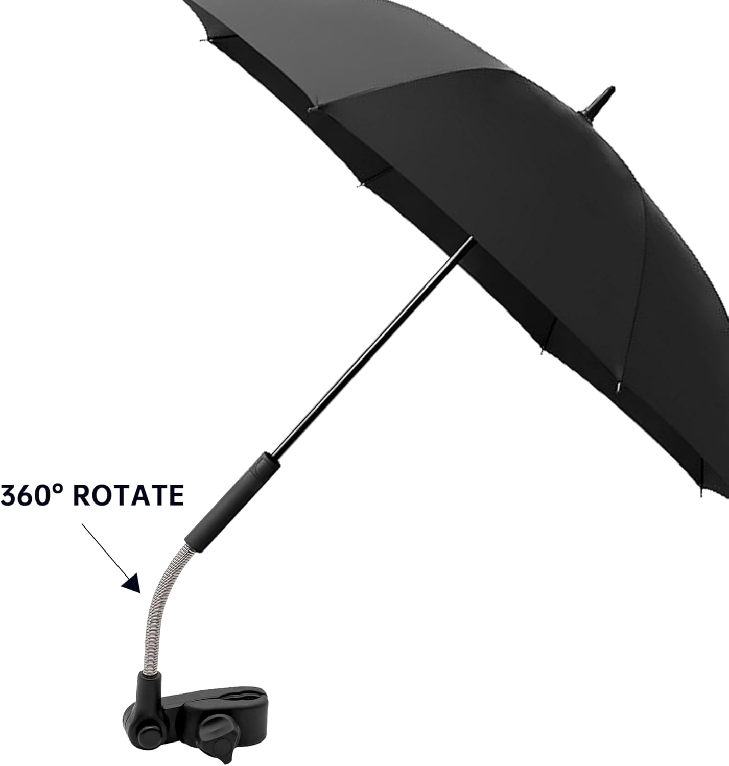 Universal Baby Stroller Umbrella Bicycle Umbrella 210T Water-resistant Polyester ​360° Adjustable Shade
