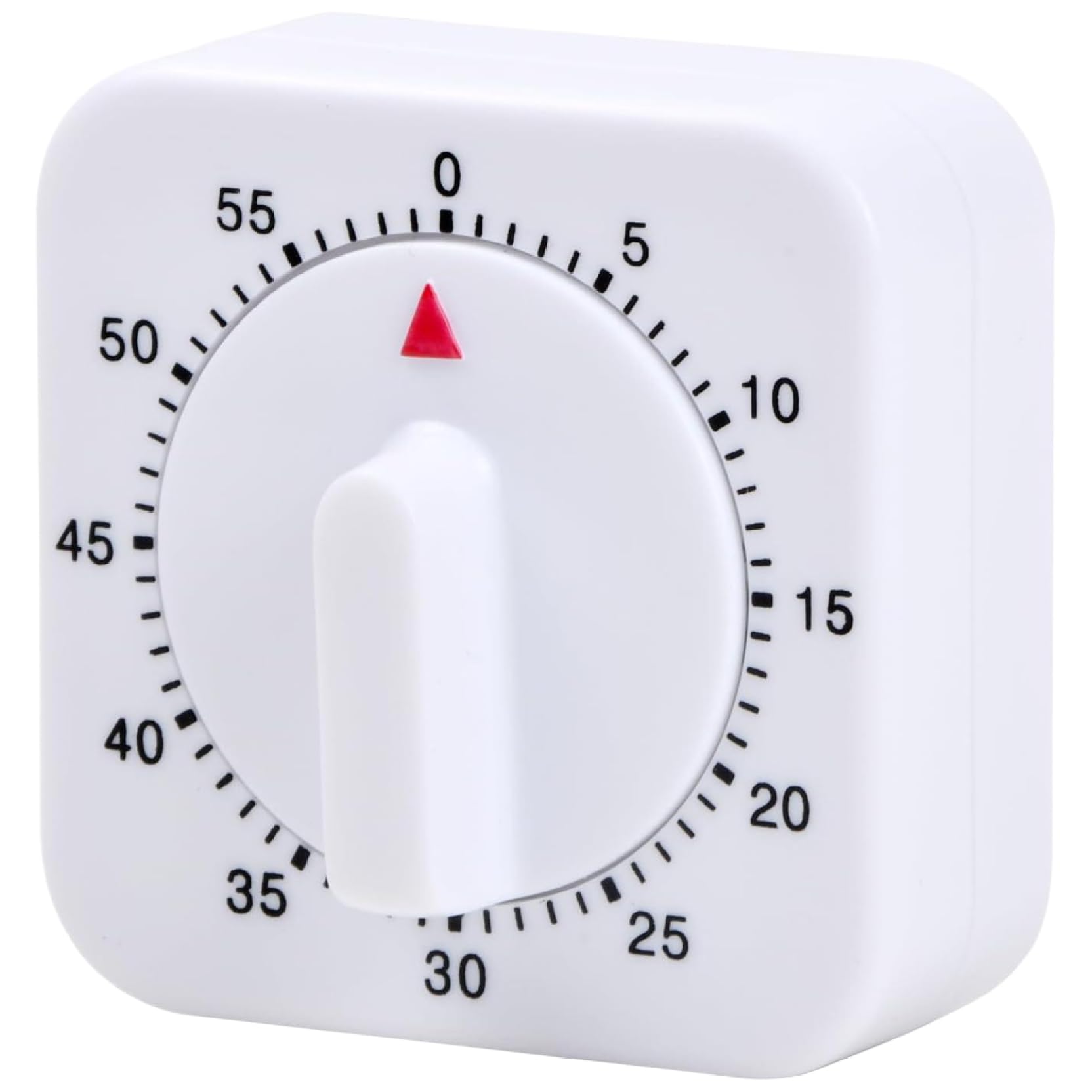 Faroby Kitchen Timer Manual 60min Cooking Timer with 3s Ring White Plastic Mechanical 2.4x2.4x1