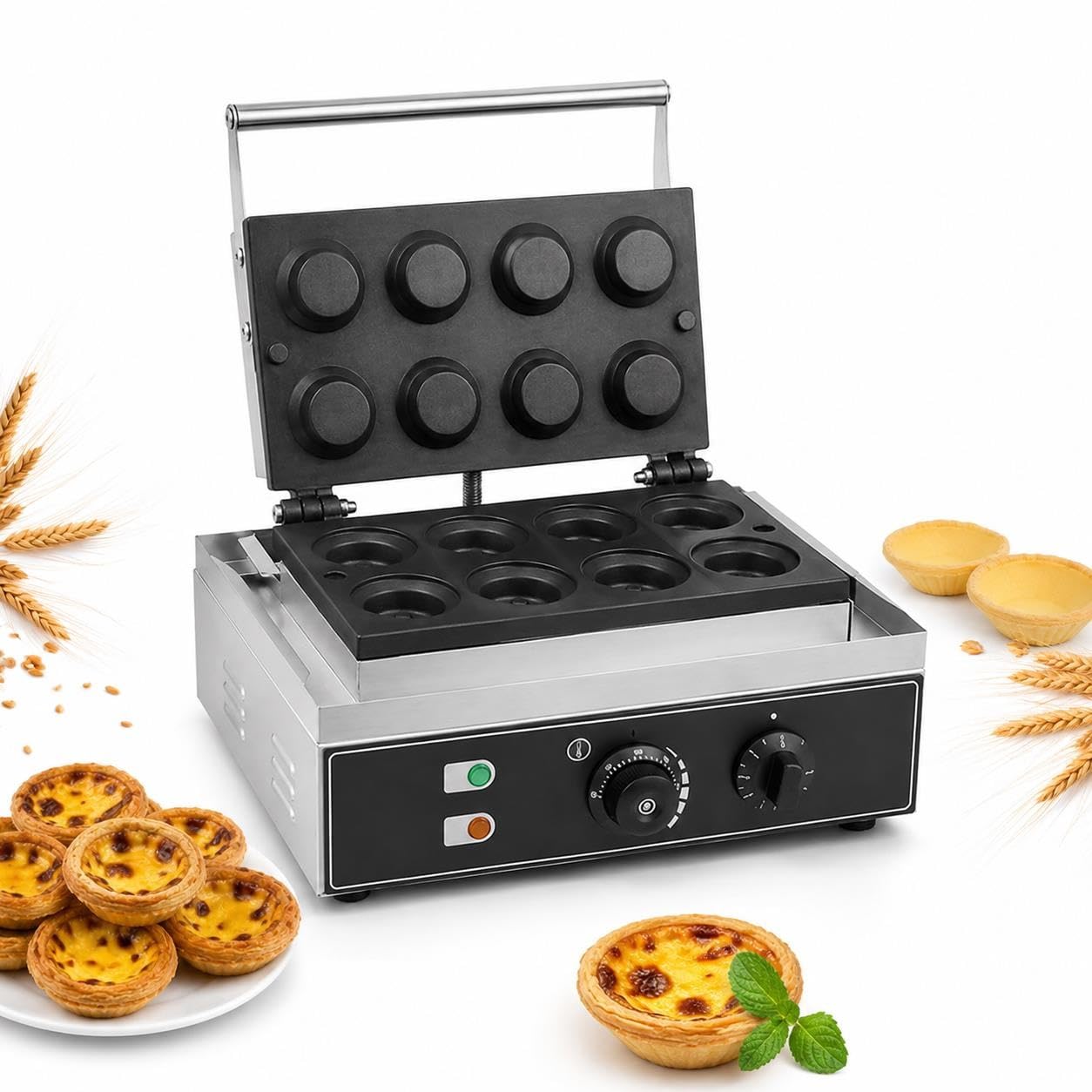 Pâtissier Électrique Croûte À Tarte, Four Double Chauffage 1550W À 8 Trous