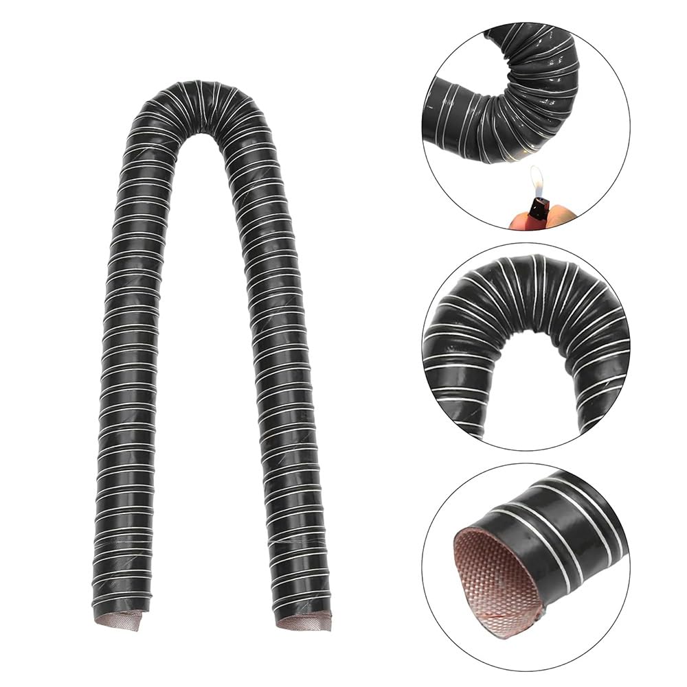 Manguera Flexible De Silicona Tubo De Conductos De Aire, Conductos De Ventilación para Extractor, Revestida De Fibra De Vidrio(2m/6.56ft,19mm-0.7in)