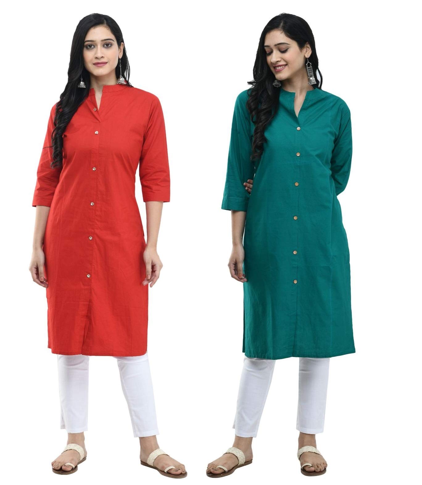 Riya CollectionsWomen's Straight Kurta Combo of 2