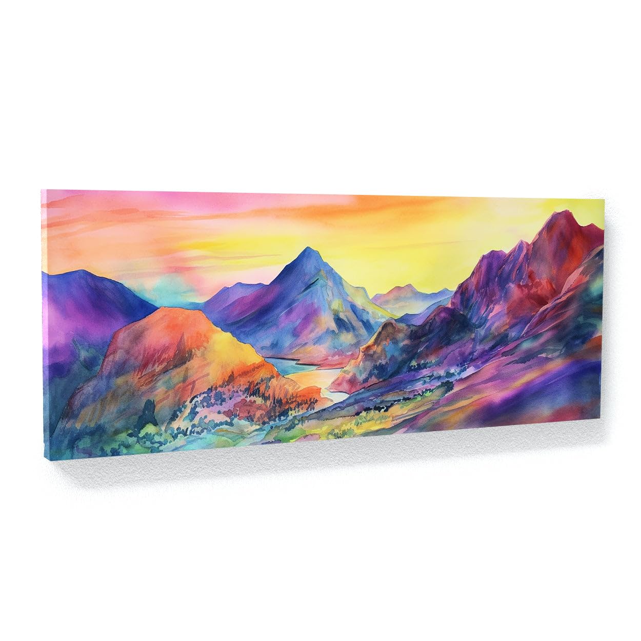 Amazon.com: Sense Canvas Sunrise Vivid Watercolor 209 Canvas Art