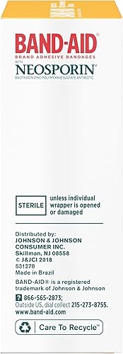 Miniatura 6 de Band-Aid Vendajes de marca con ungüento antibiótico de neosporina, tamaños surtidos, 20 unidades (paquete de 6)
