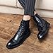 Santimon Leather Oxford Boots For Men Dress Lace-Up Combat Boots Cap Toe Classic Fashion Motorcycle Boots for Men Black 12.5 US