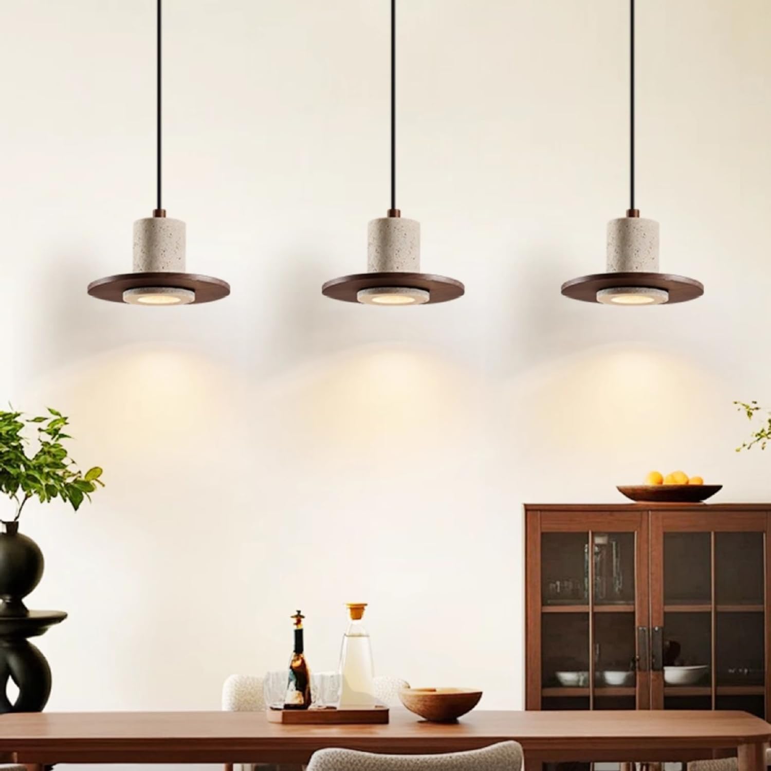Żółta Lampa Wisząca Z Trawertynu 7,8-calowy Żyrandol Z Wiszącą Lampą Cylindryczna Podstawa E27 W Stylu Wabi-Sabi Kreatywny Styl Vintage Do Jadalni, Sypialnia Komercyjna, Kawiarnia, Salon,